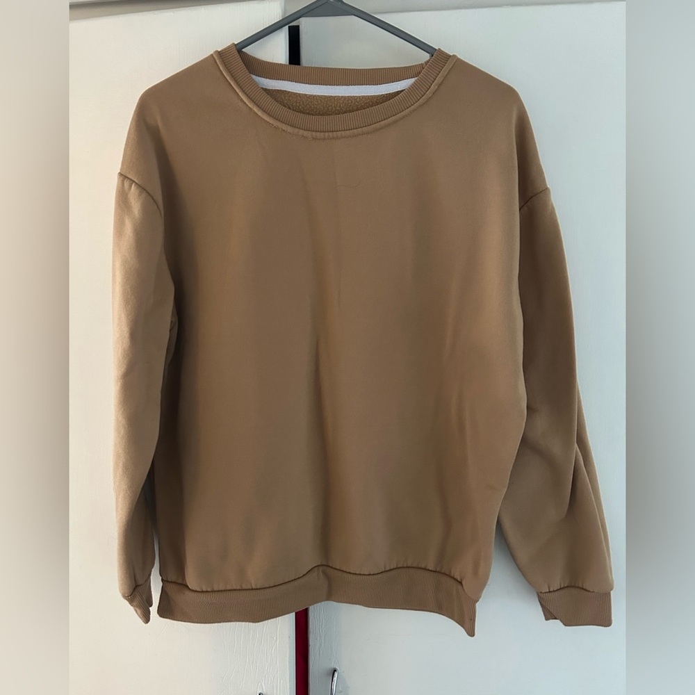 SHEIN Tan Crew Neck Sweater